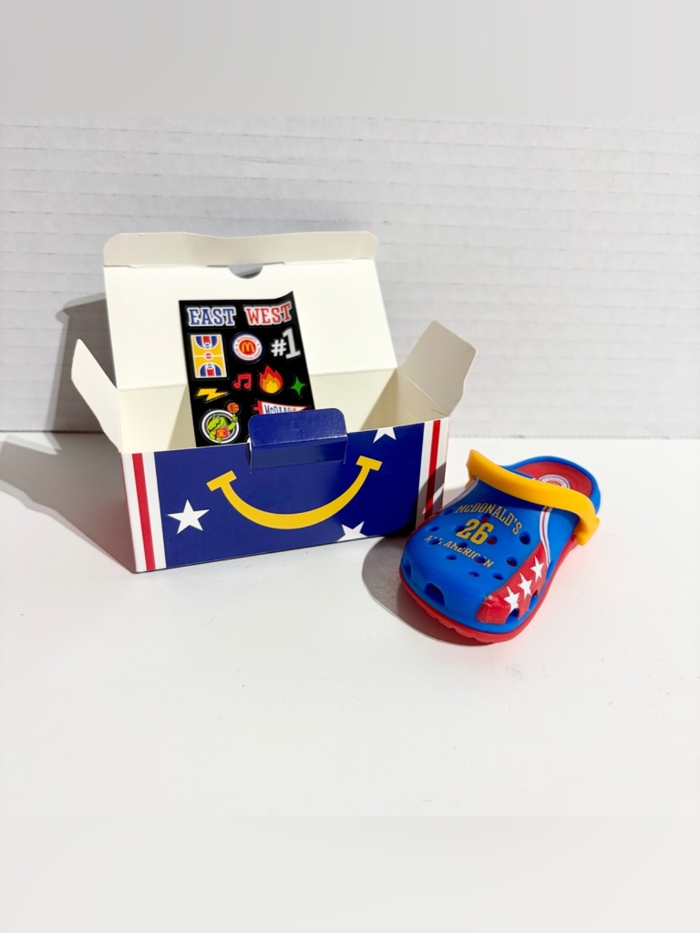 McDonald's Crocs All American Basketball Happy Meal Toy 5 Red Blue Stars NEW Box